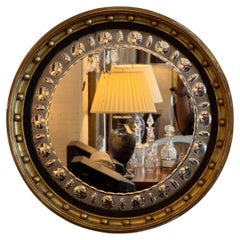 English Regency Convex Mirror With Bullseye Border