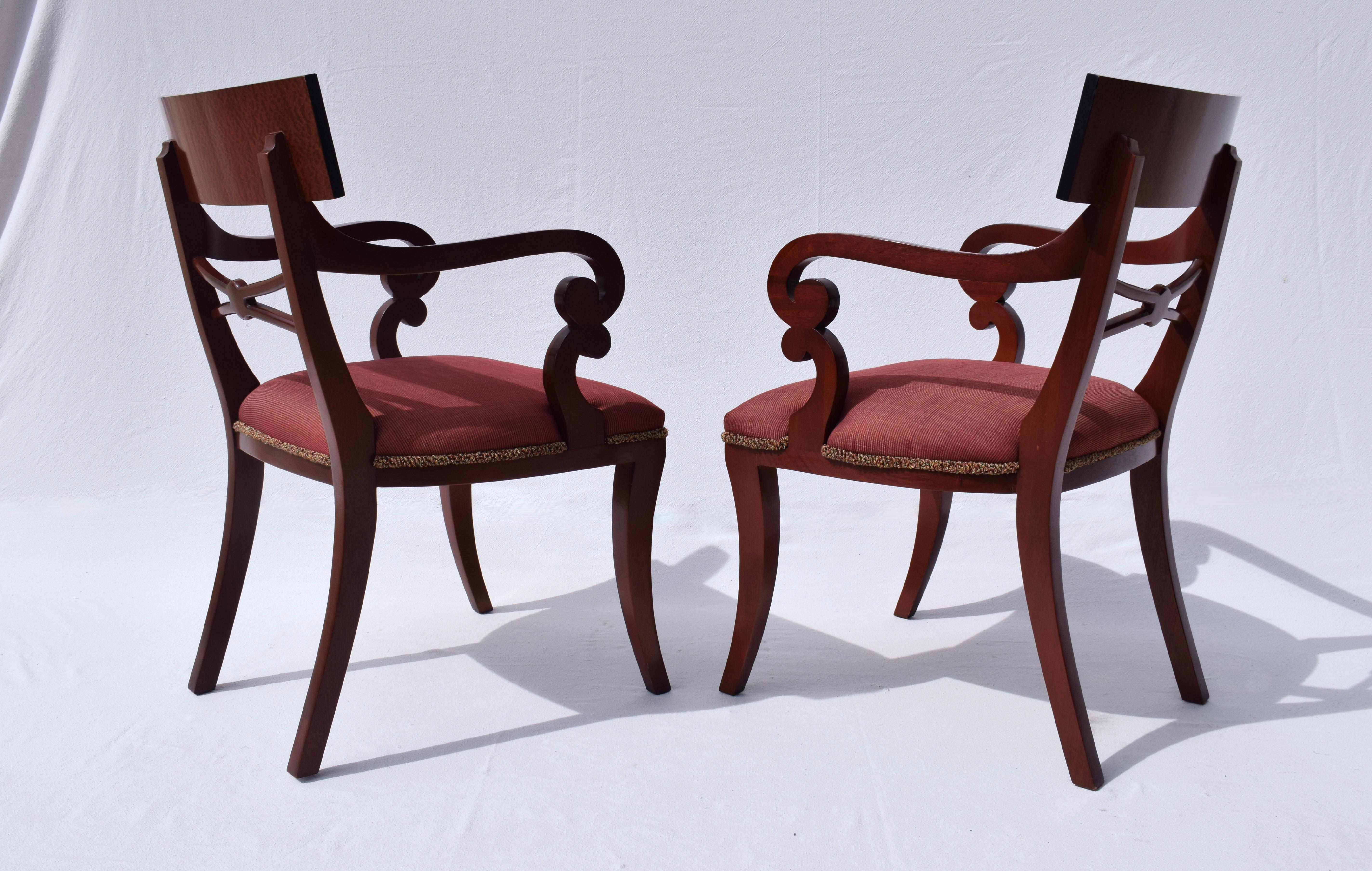 English Regency Dining Arm Chairs by Baker Furniture, Pair 2