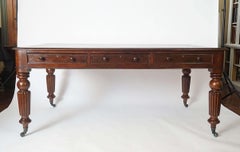 English Regency Double-Sided Mahogany Library Table of Large Scale, circa 1830