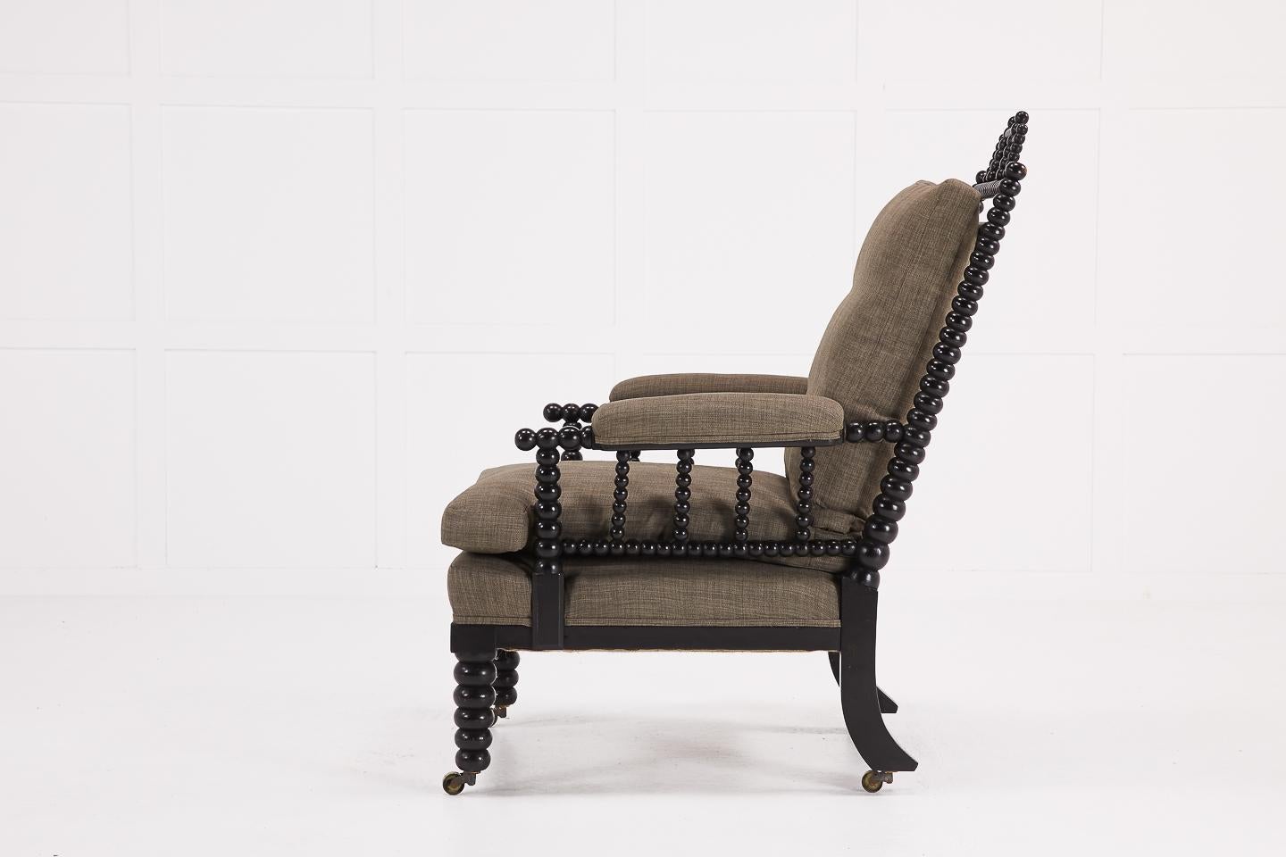 Single large sized, English Regency country house armchair. A very good model of this style of chair.