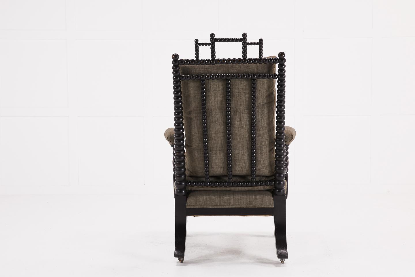 18th Century English Regency Ebonized Bobbin Armchair