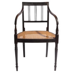 English Regency Ebonised Open Armchair