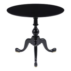 English Regency Ebonized Pedestal Round Side Table