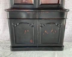 English Regency Ebonized Wood Bookcase Cabinet, 19th Century