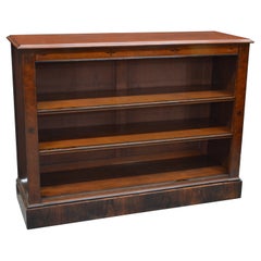 English Regency Ebony Inlaid Mahogany Open Bookcase / Bookshelf, 19th Century