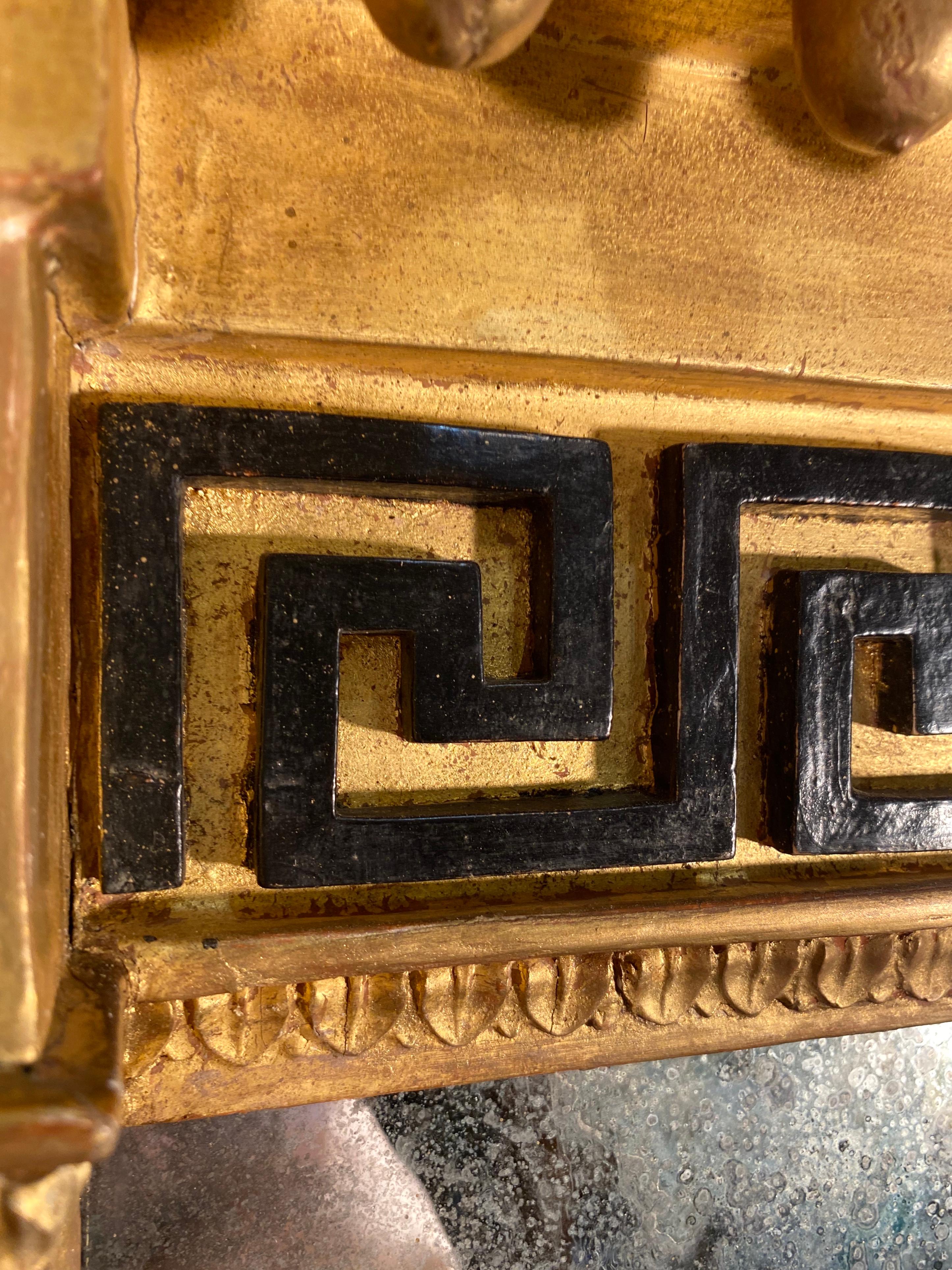 English Regency Egyptian Motif Gilt Pillar Mirror, Early 19th Century 1