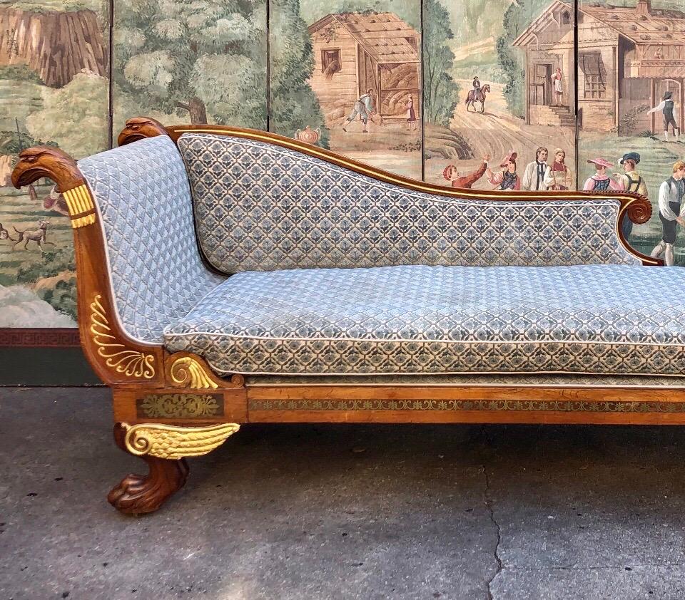 English Regency Egyptian Revival Style Recamier, 19th Century For Sale 5