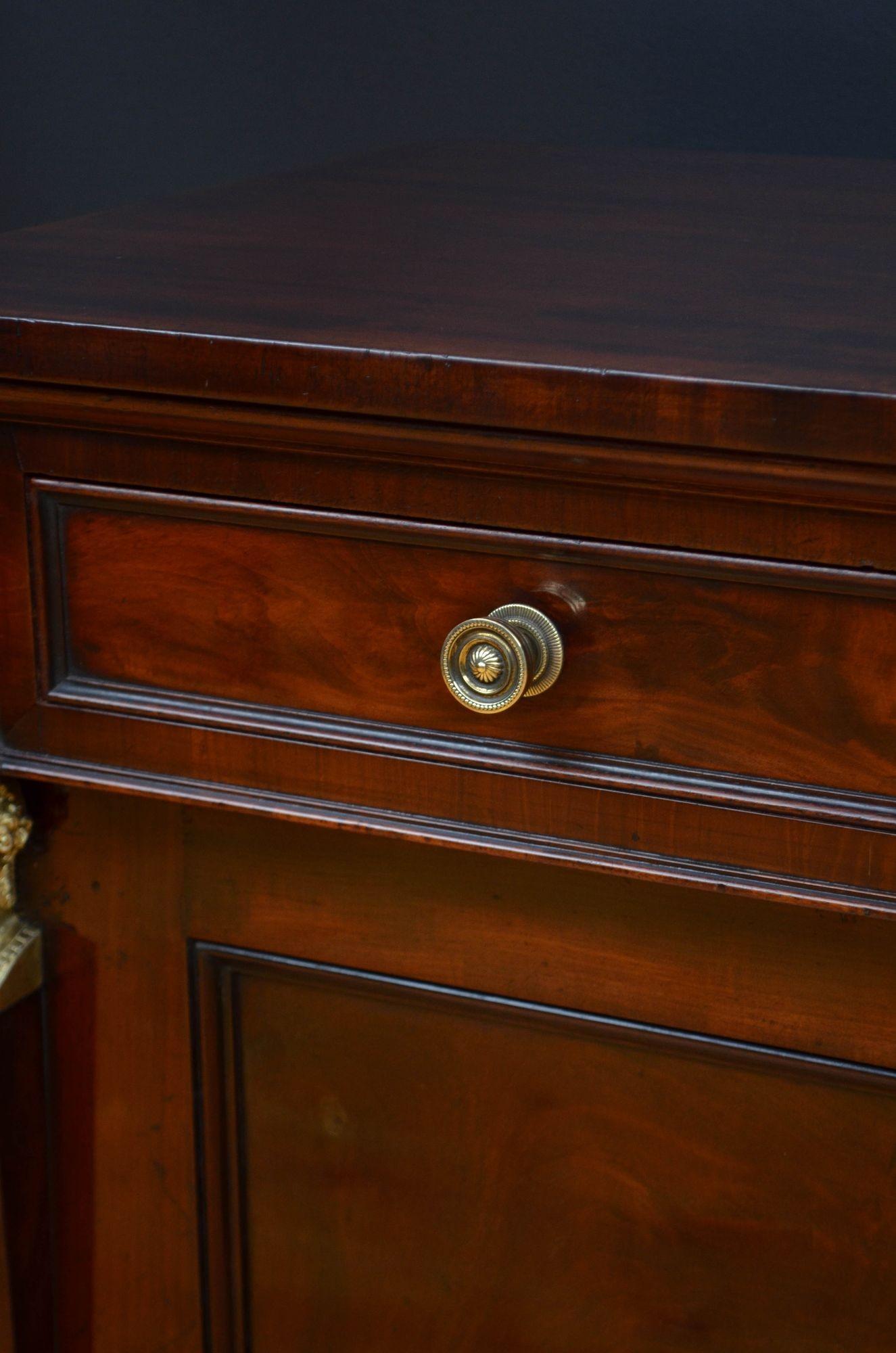 English Regency Empire Style Mahogany Sideboard 6
