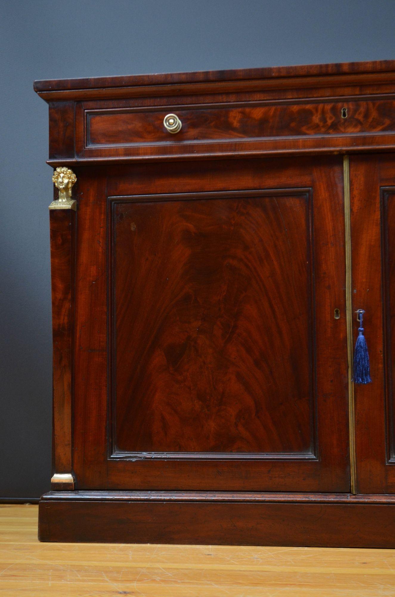 English Regency Empire Style Mahogany Sideboard 8