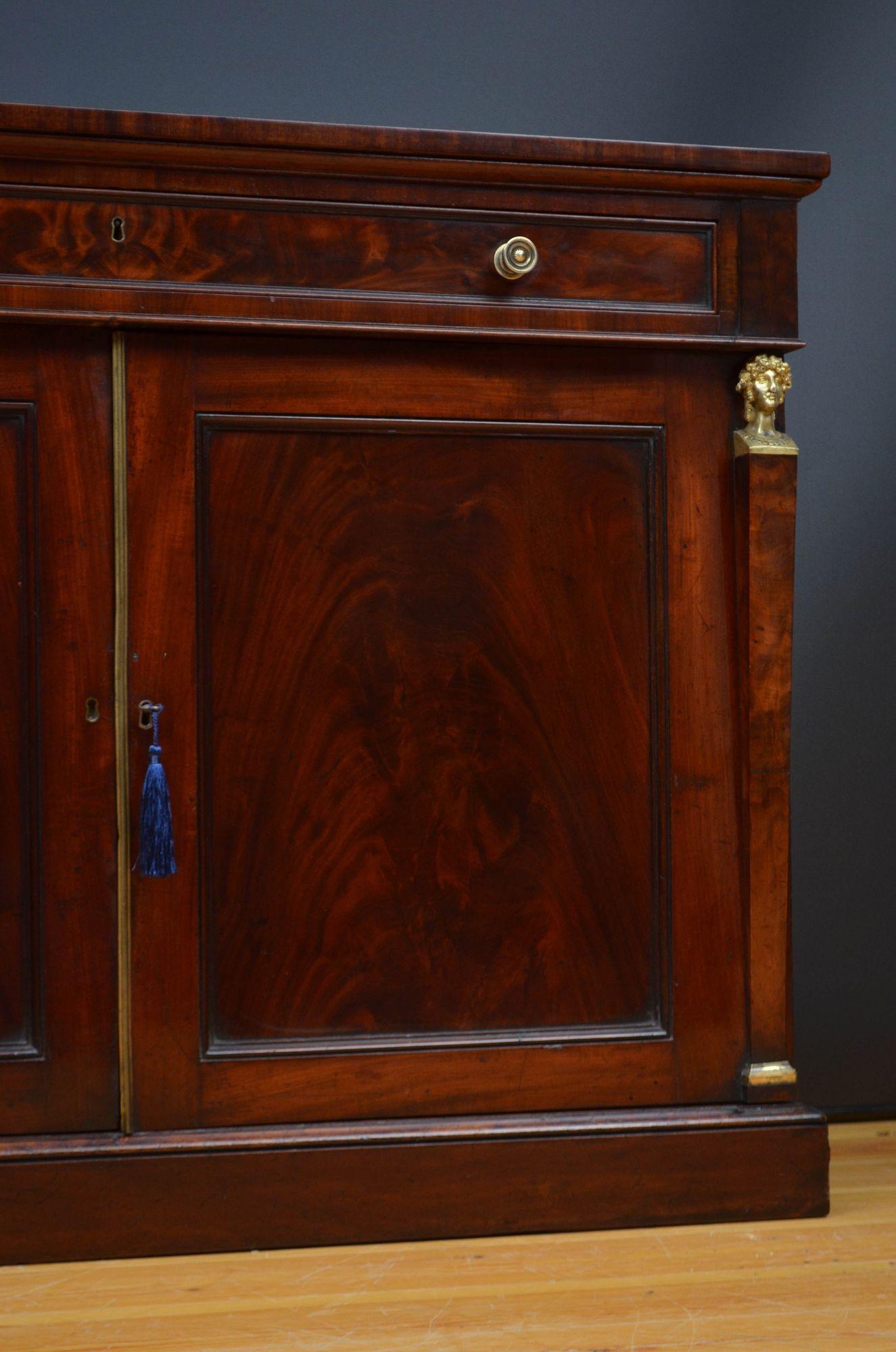 English Regency Empire Style Mahogany Sideboard 9