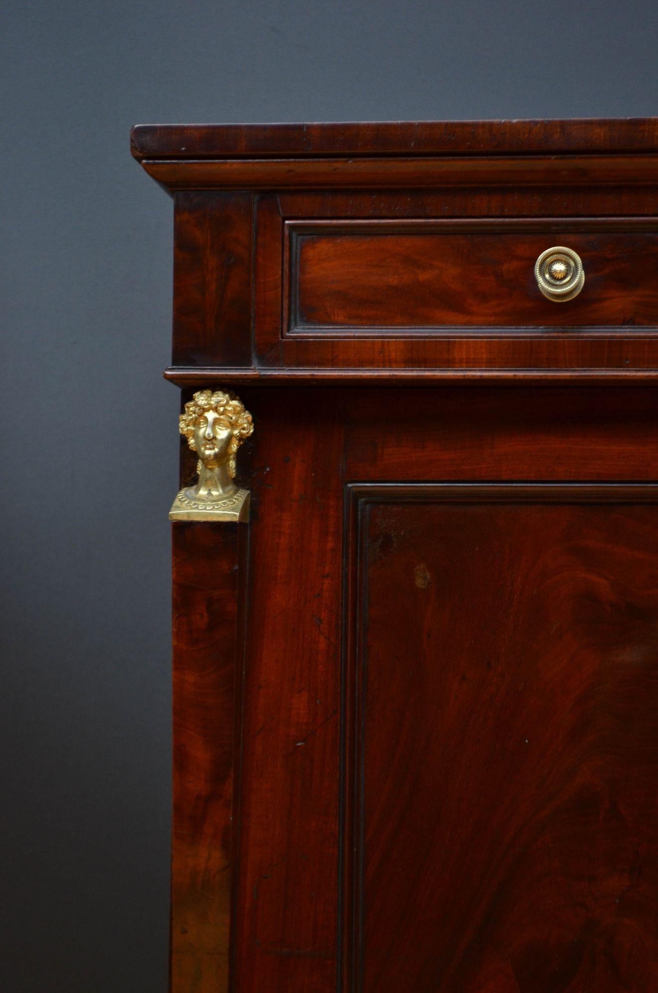English Regency Empire Style Mahogany Sideboard 10