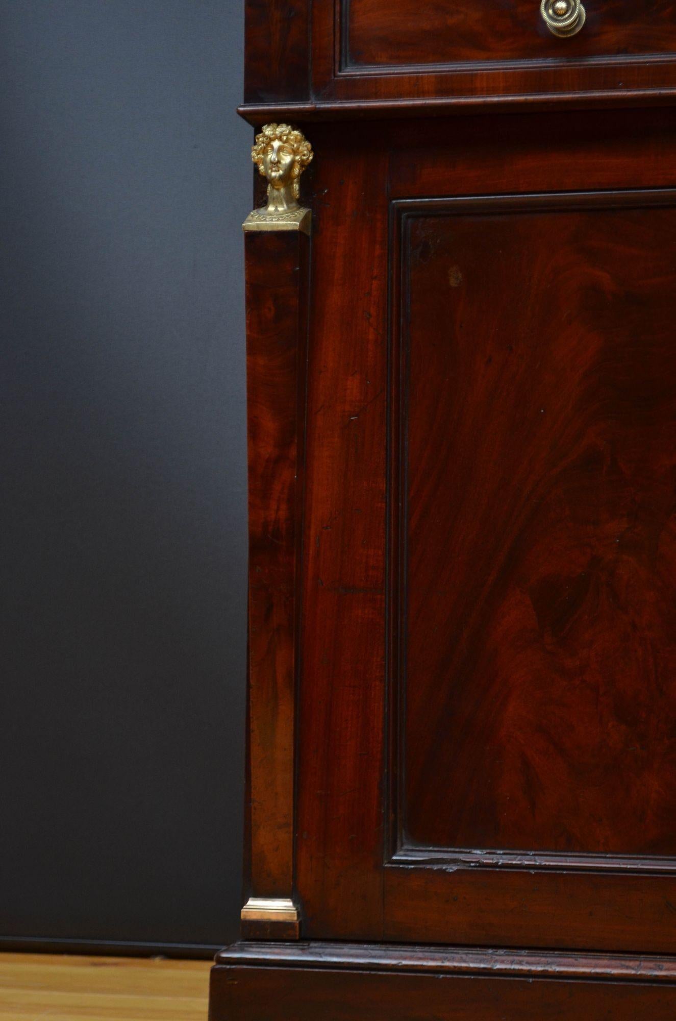 English Regency Empire Style Mahogany Sideboard 11