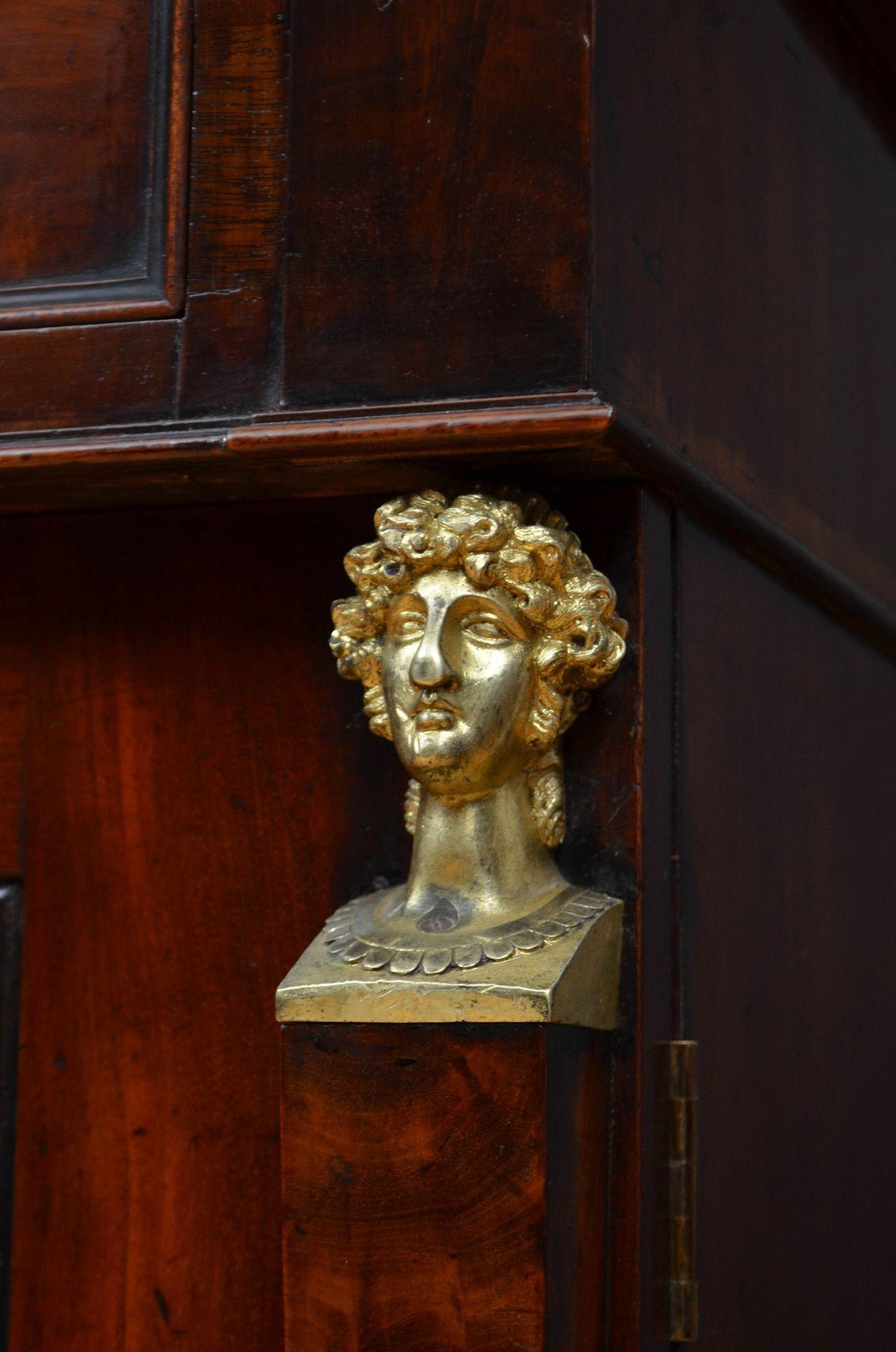 English Regency Empire Style Mahogany Sideboard 12