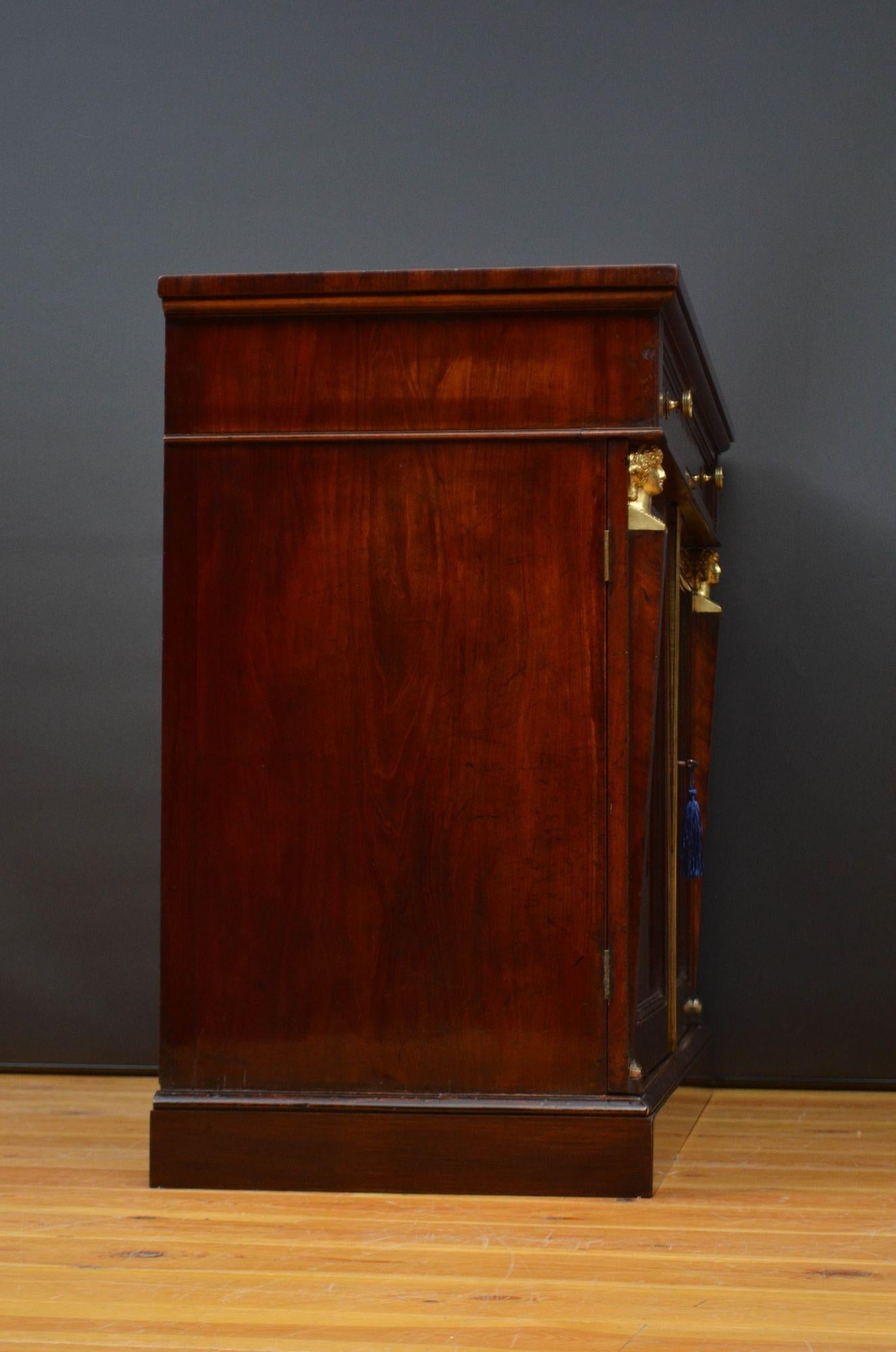 English Regency Empire Style Mahogany Sideboard 16