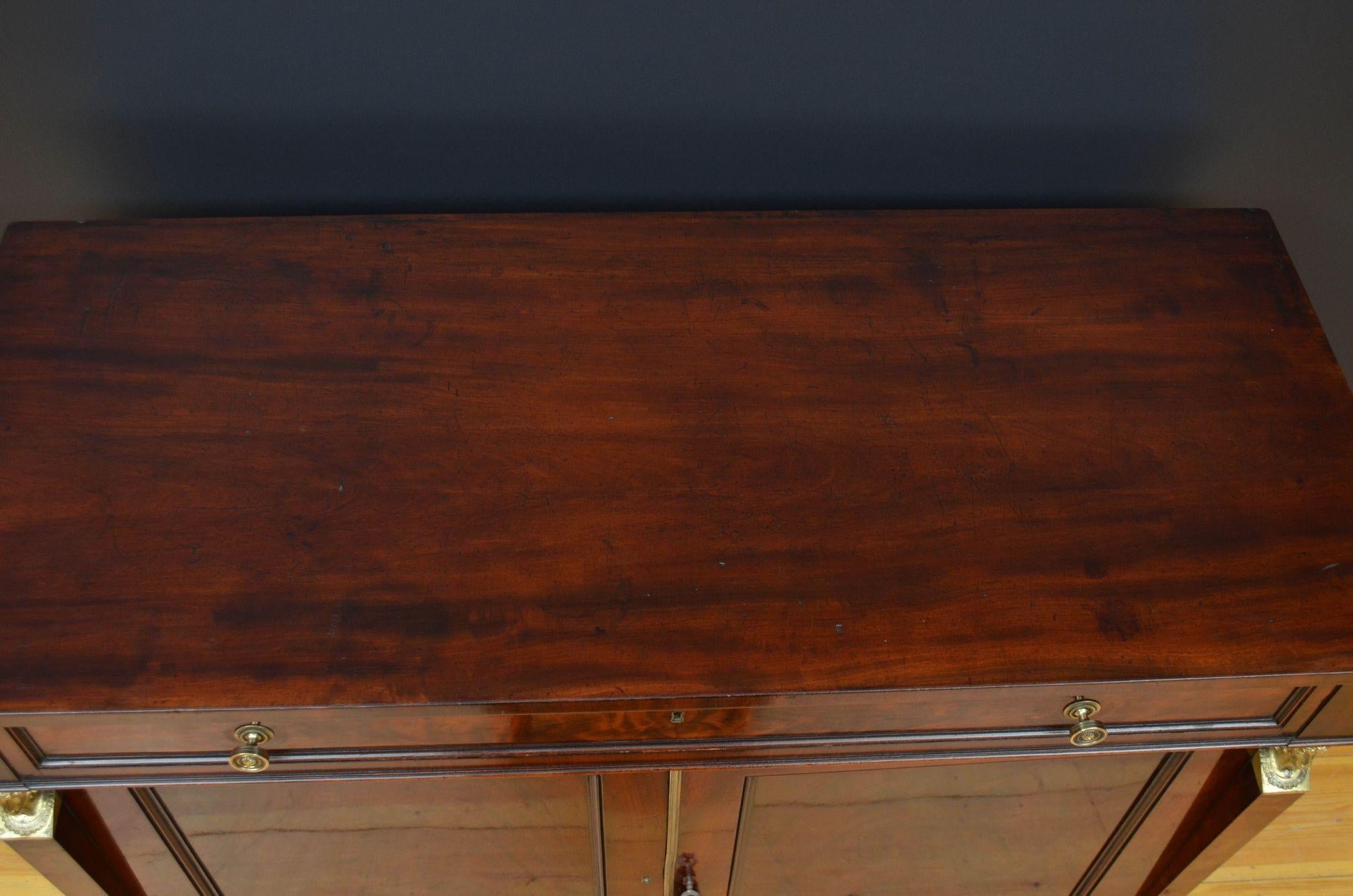 English Regency Empire Style Mahogany Sideboard 1