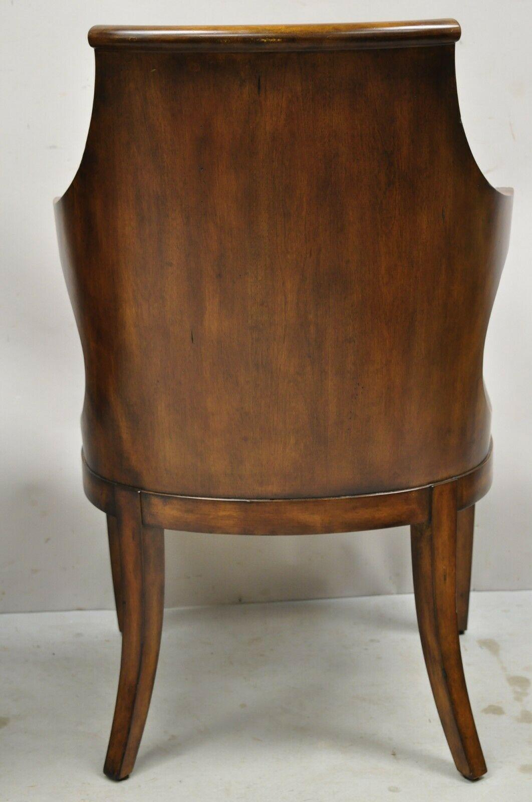 English Regency Empire Style Wood Barrel Back Side Chairs, a Pair 7