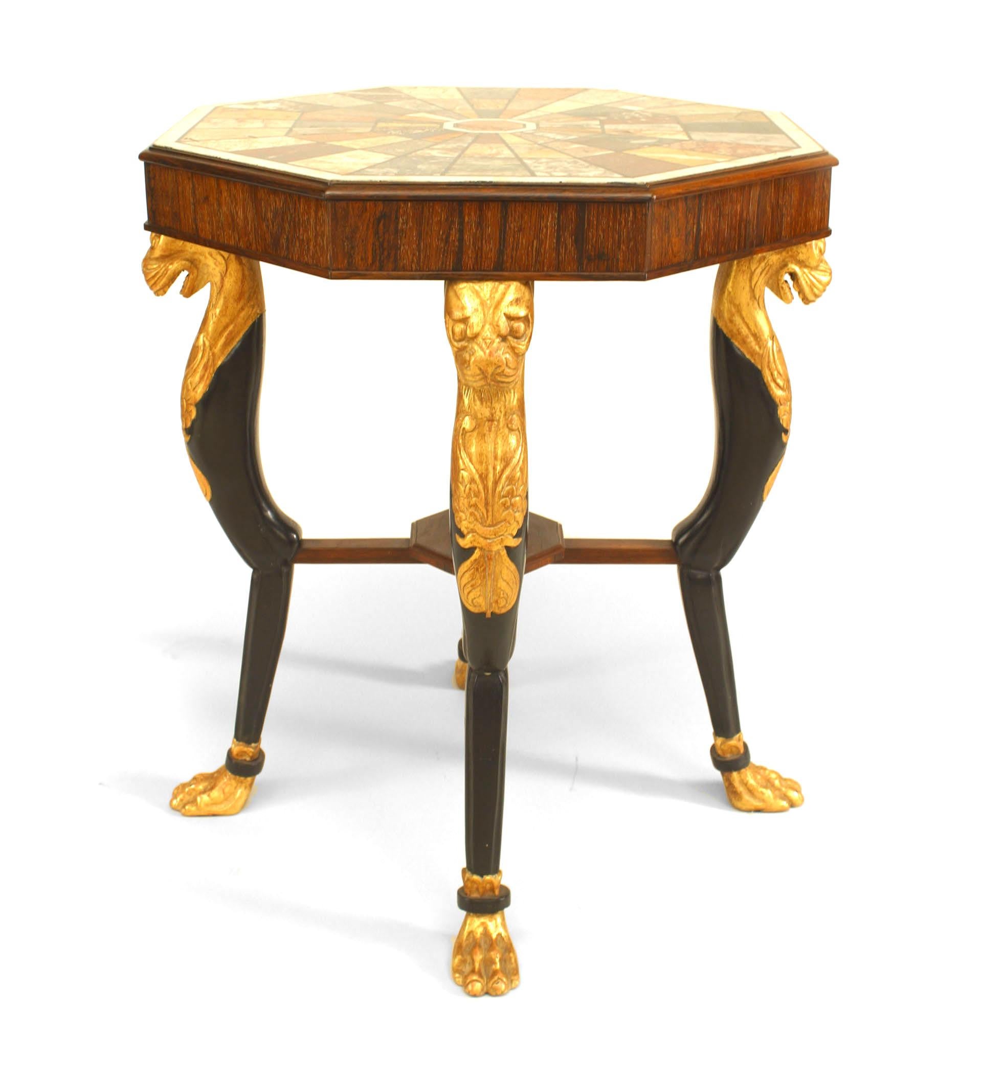 British English Regency Rosewood and Gilt End Tables For Sale