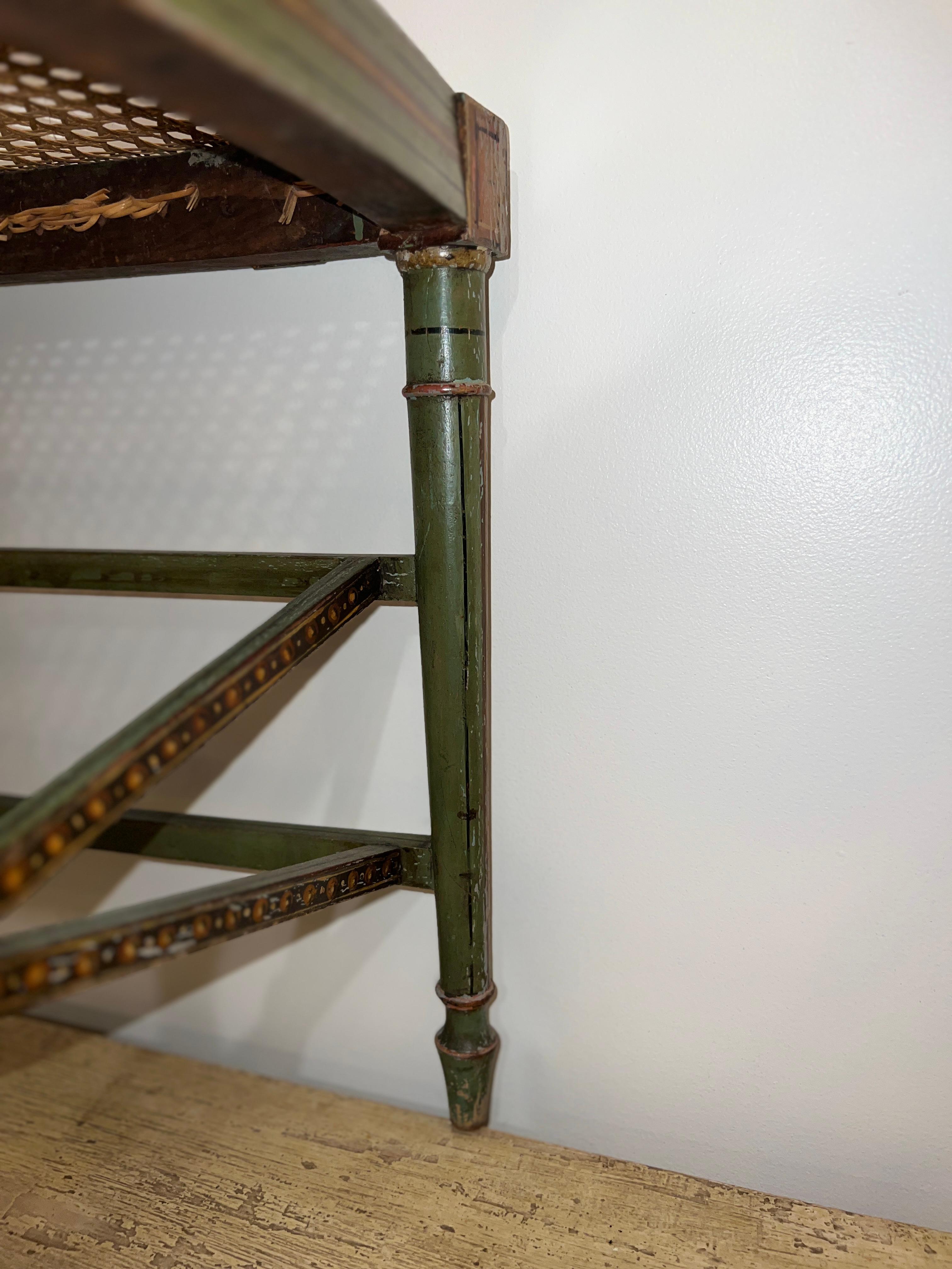 English Regency Era Painted Wood Arm chair In Good Condition For Sale In Mt Kisco, NY