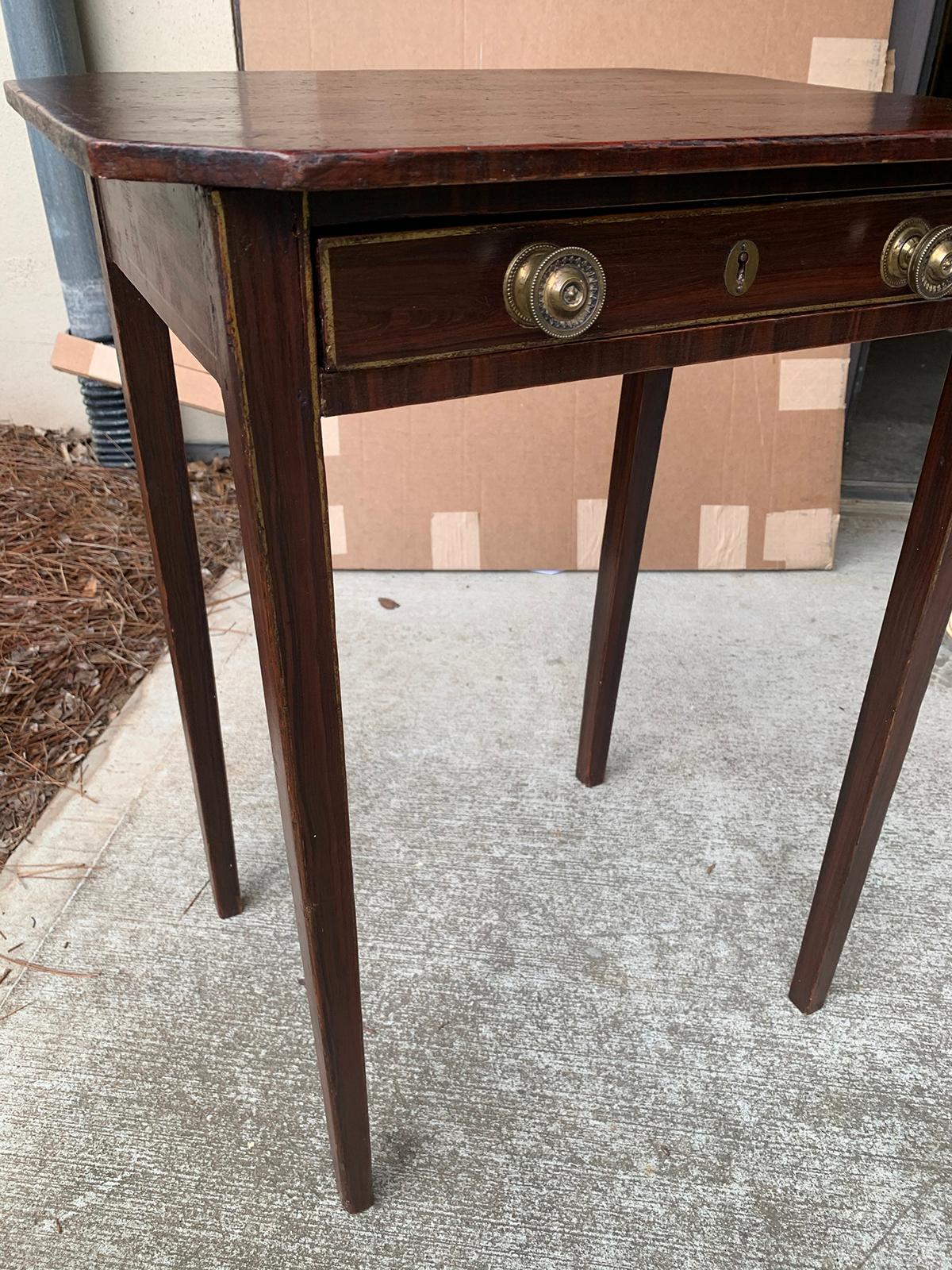 English Regency Faux Rosewood Grained and Gilt Pinstripe Table, circa 1815-1820 5