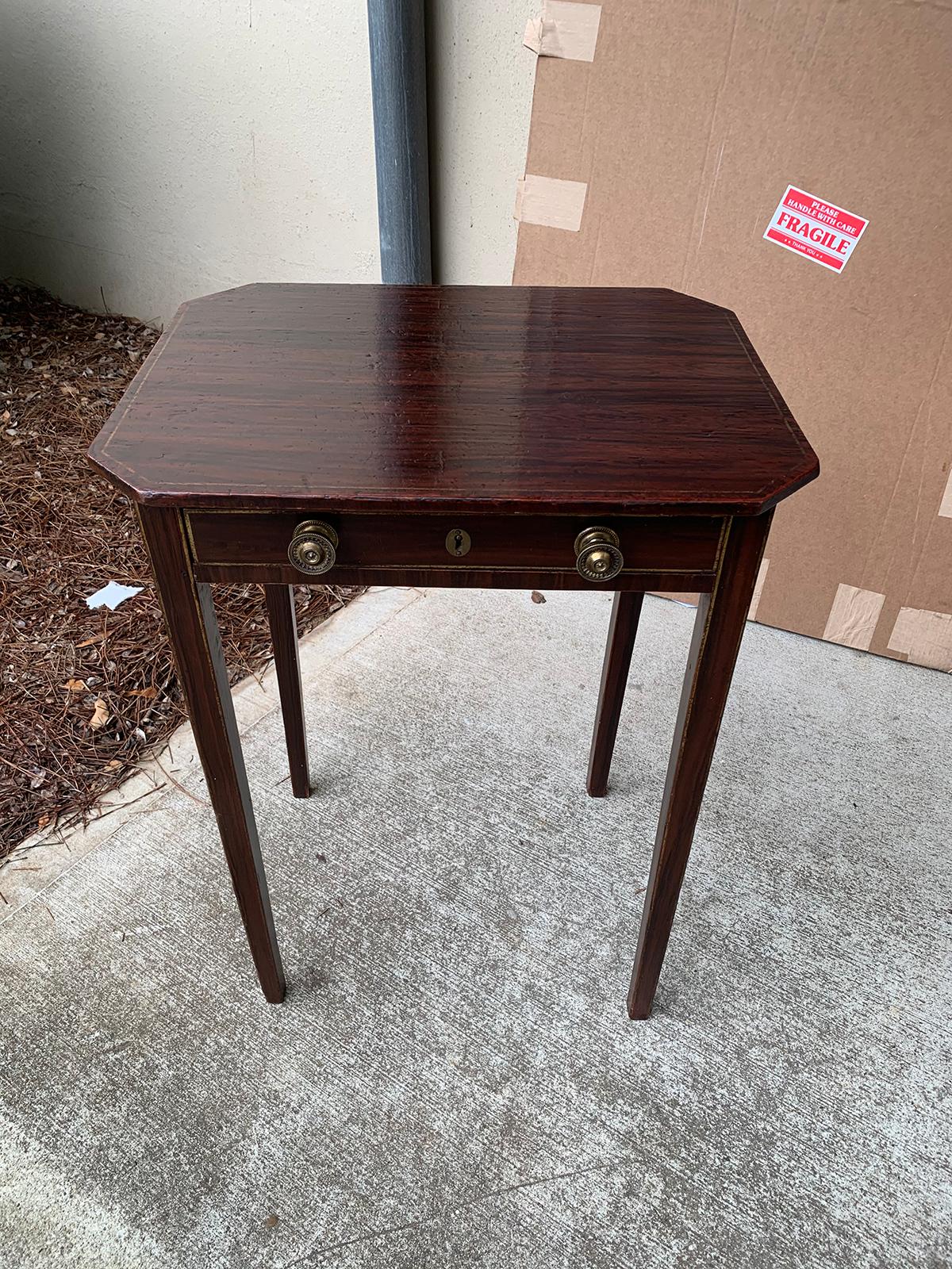 English Regency Faux Rosewood Grained and Gilt Pinstripe Table, circa 1815-1820 6