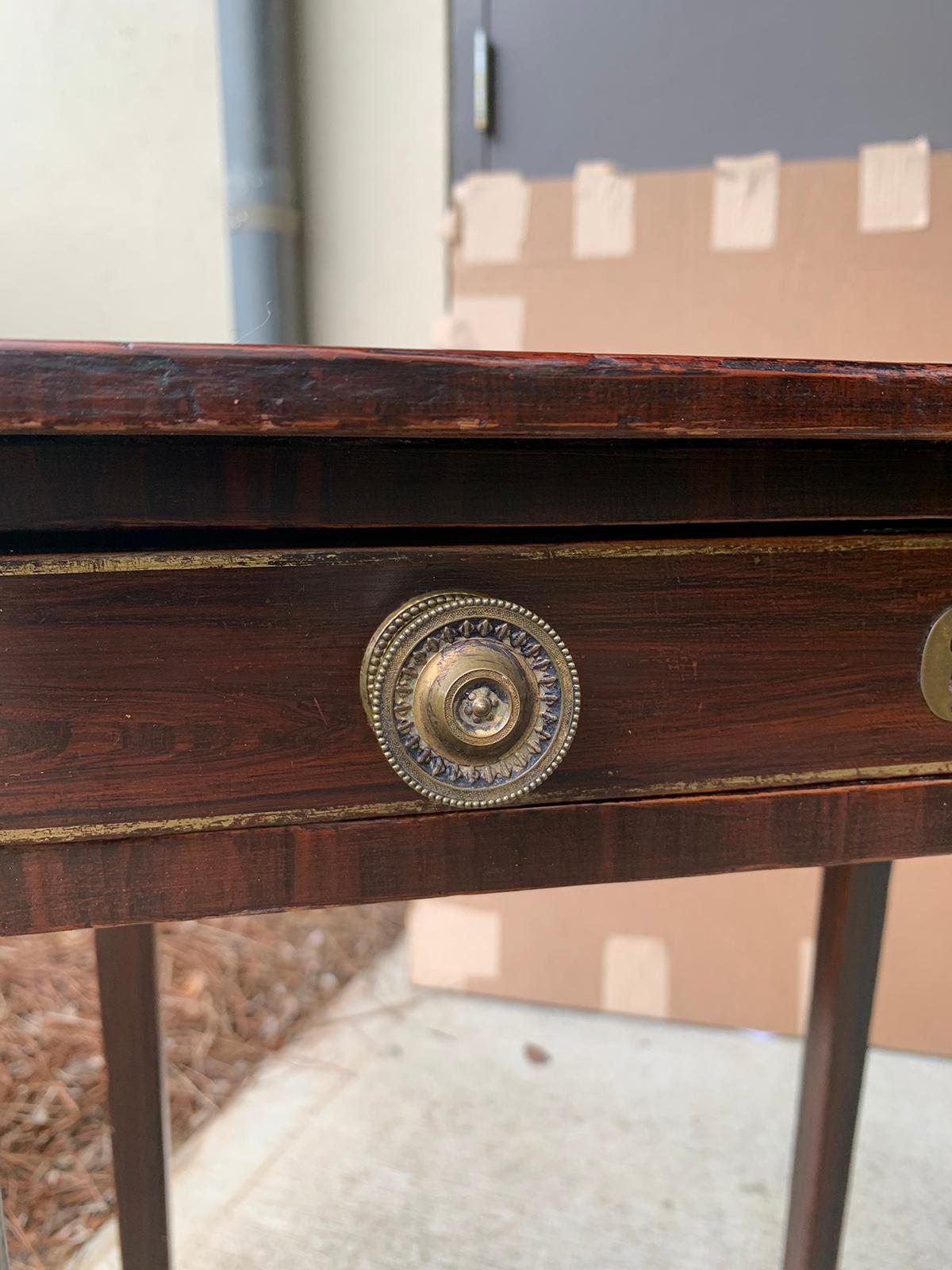 English Regency Faux Rosewood Grained and Gilt Pinstripe Table, circa 1815-1820 In Good Condition In Atlanta, GA