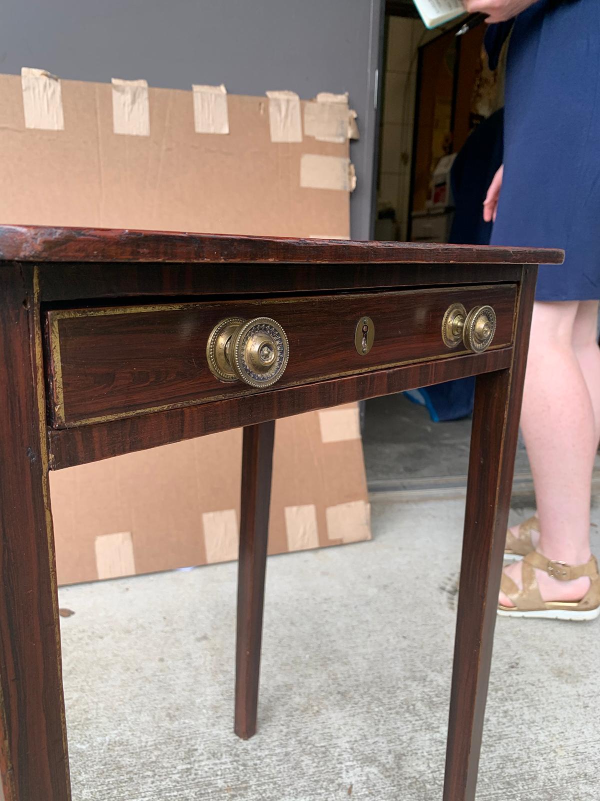 English Regency Faux Rosewood Grained and Gilt Pinstripe Table, circa 1815-1820 3