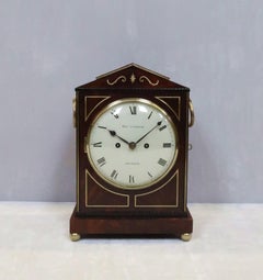 English Regency Figured Mahogany Bracket Clock by Thomas Connald
