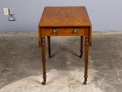 English Regency Figured Mahogany Pembroke Table with Drawer, circa 1820
