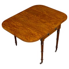 English Regency Figured Mahogany Pembroke Table with Drawer, circa 1820