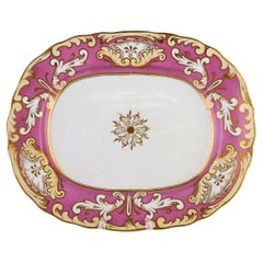 Antique English Regency Fine Porcelain Platter Tray 19th Century 