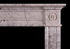 Englischer Regency-Kamin aus Carrara-Marmor, Design des frühen 19. Jahrhunderts