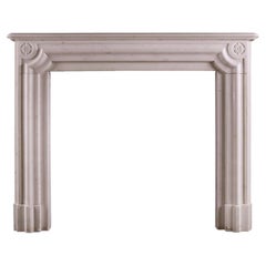 English Regency Fireplace in Statuary White Marble