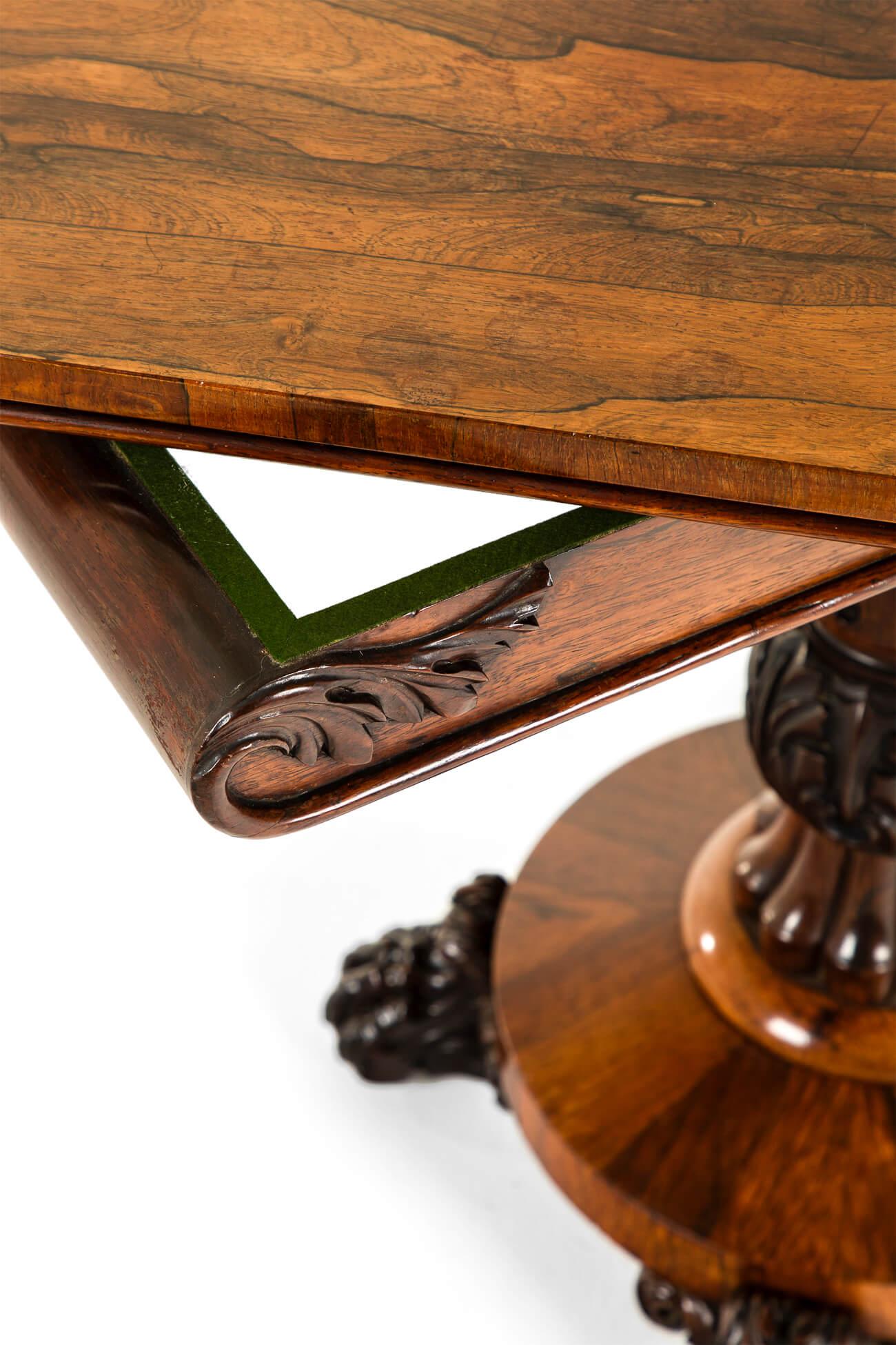English Regency Fold Over Tea Table For Sale 4