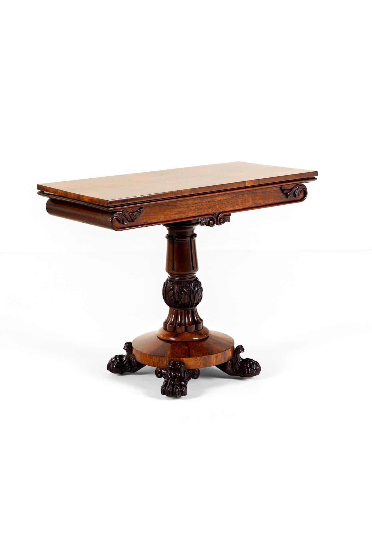 British English Regency Fold Over Tea Table For Sale
