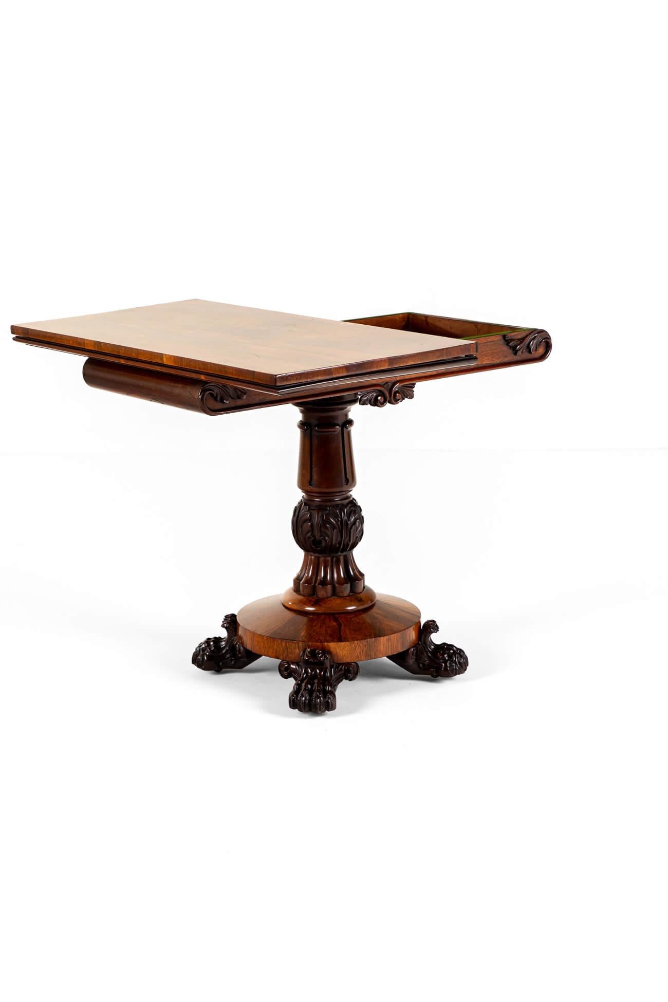 Hand-Crafted English Regency Fold Over Tea Table For Sale
