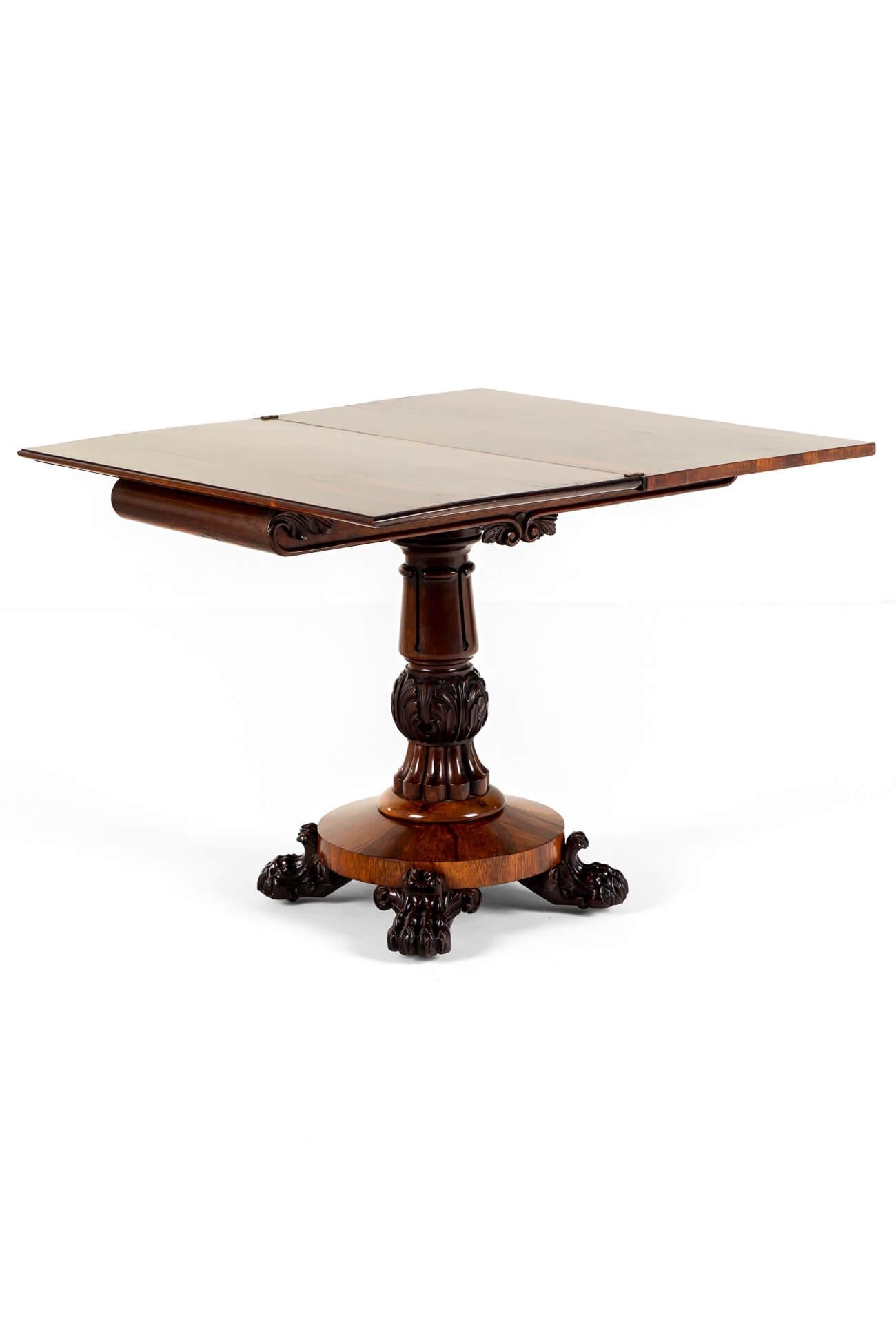 English Regency Fold Over Tea Table In Excellent Condition For Sale In Faversham, GB