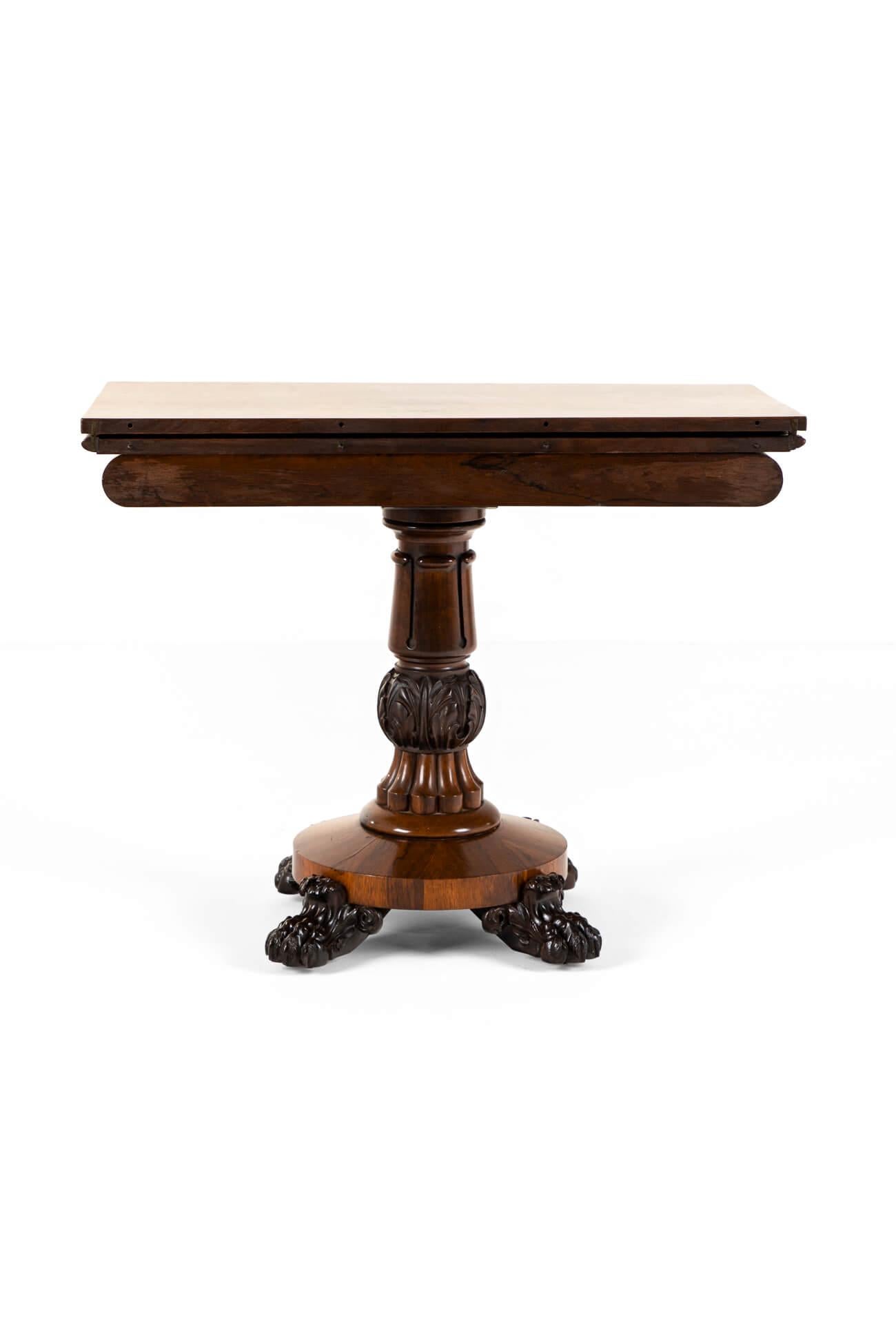19th Century English Regency Fold Over Tea Table For Sale