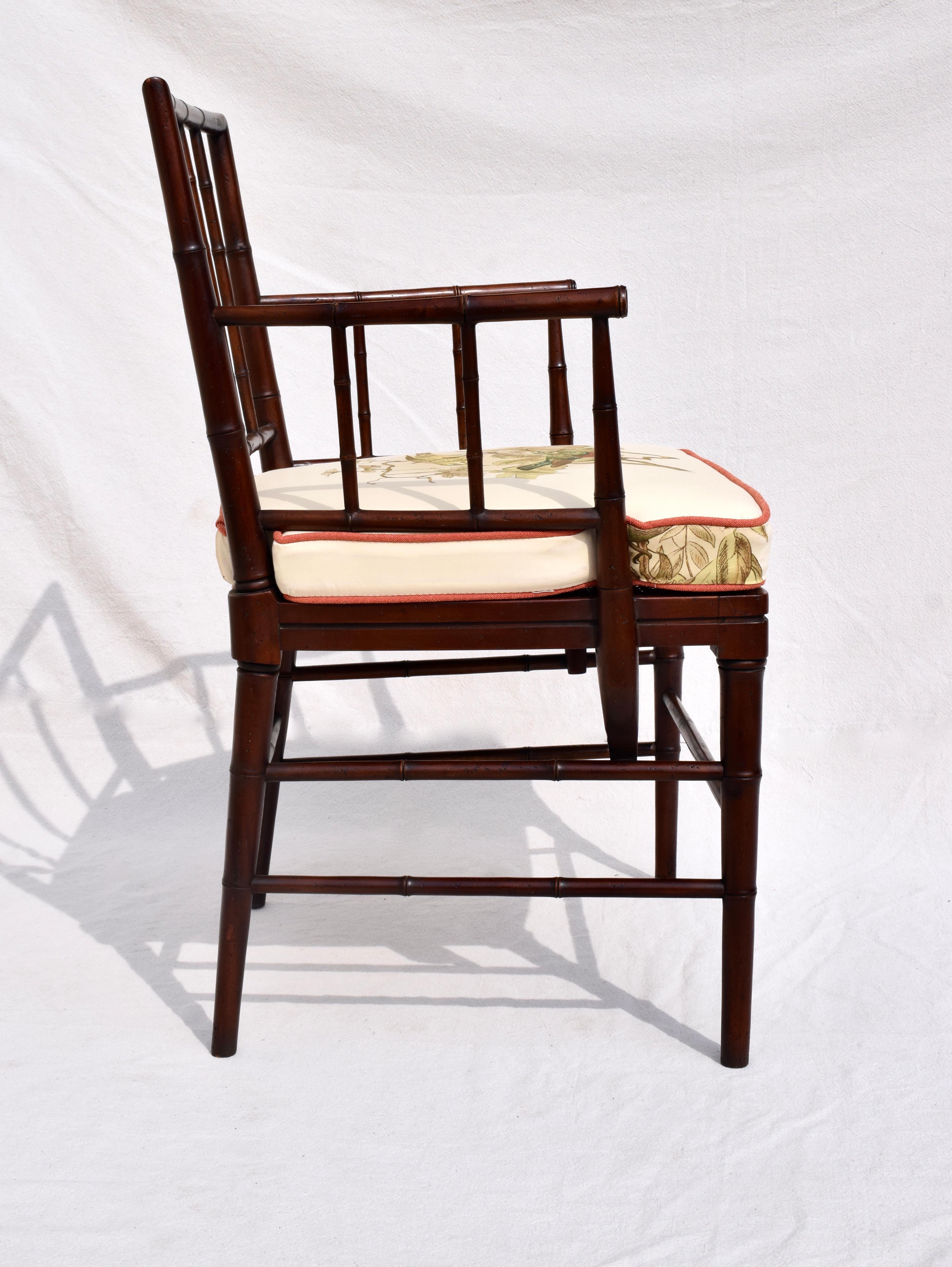 English Regency French Caned Arm Chair In Excellent Condition In Southampton, NJ