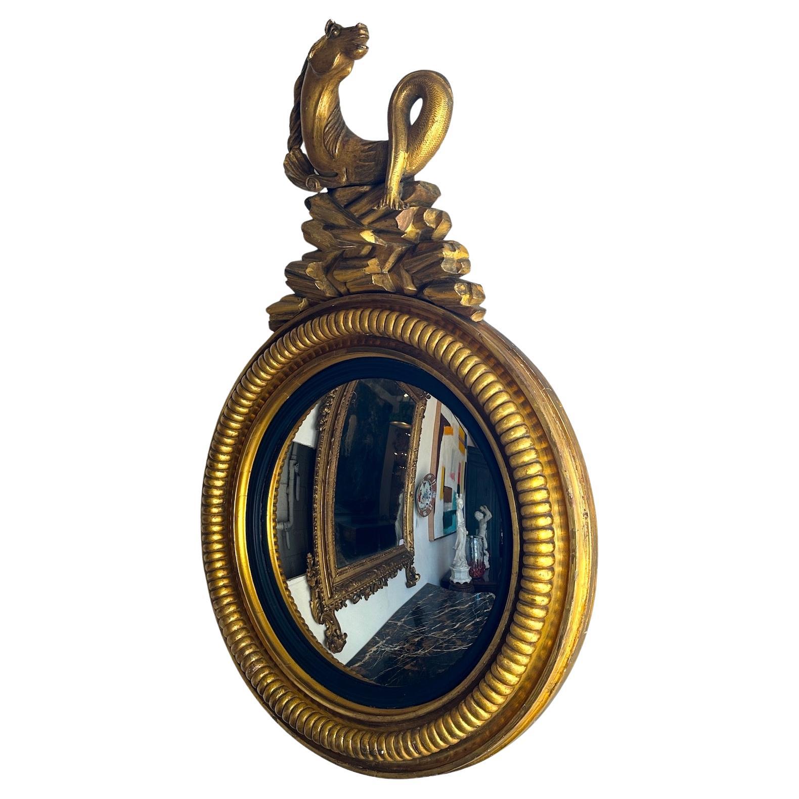 English Regency Gilded Convex Mirrors For Sale 2