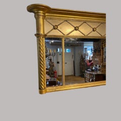 English Regency gilt over mantle 3 plate mirror