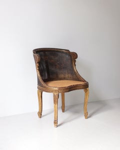 English Regency Giltwood and Cane Bergère Chair