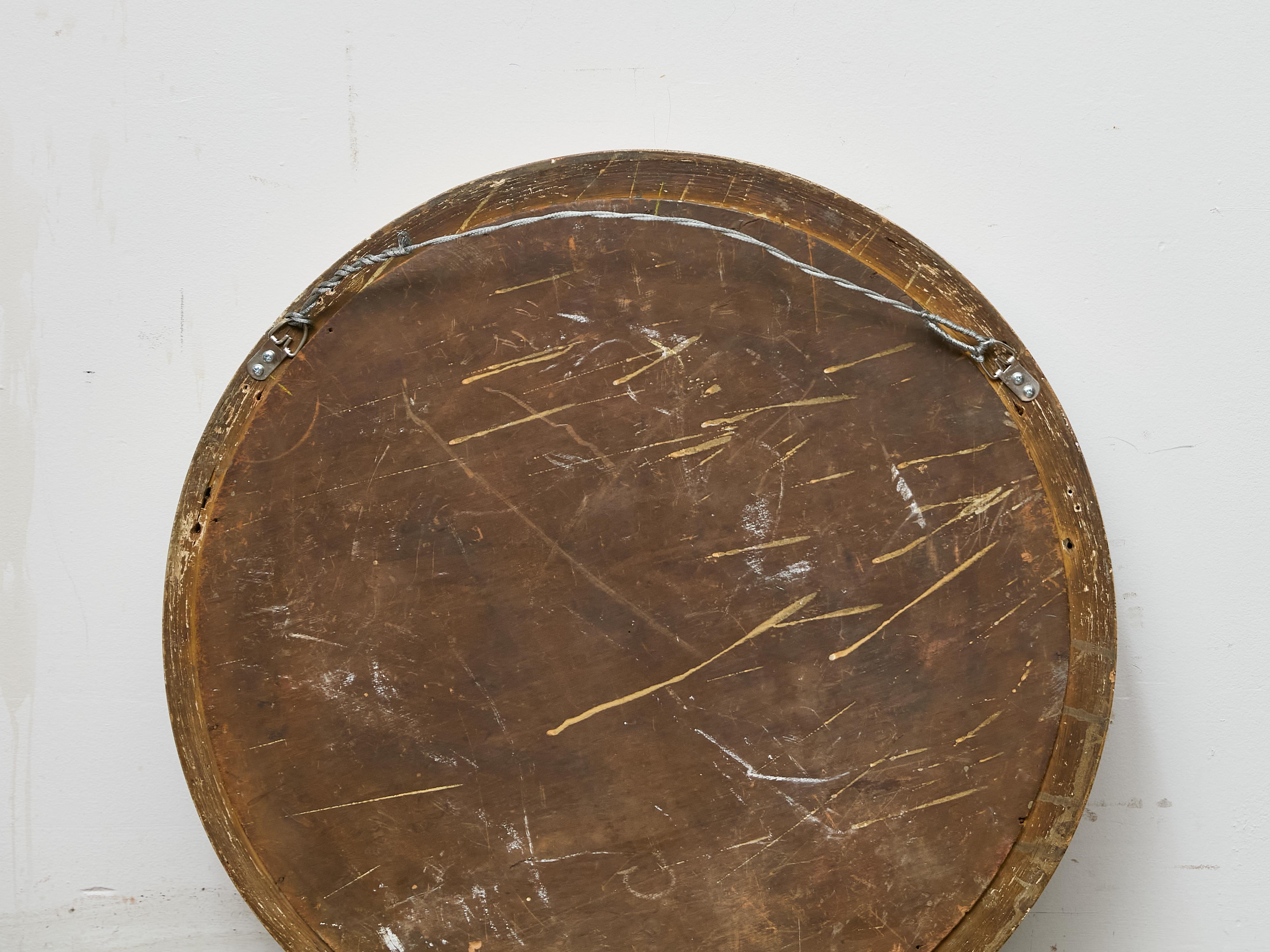 Miroir convexe en bois doré de style Régence anglaise avec accents Ball and Ball ébonisés en vente 1
