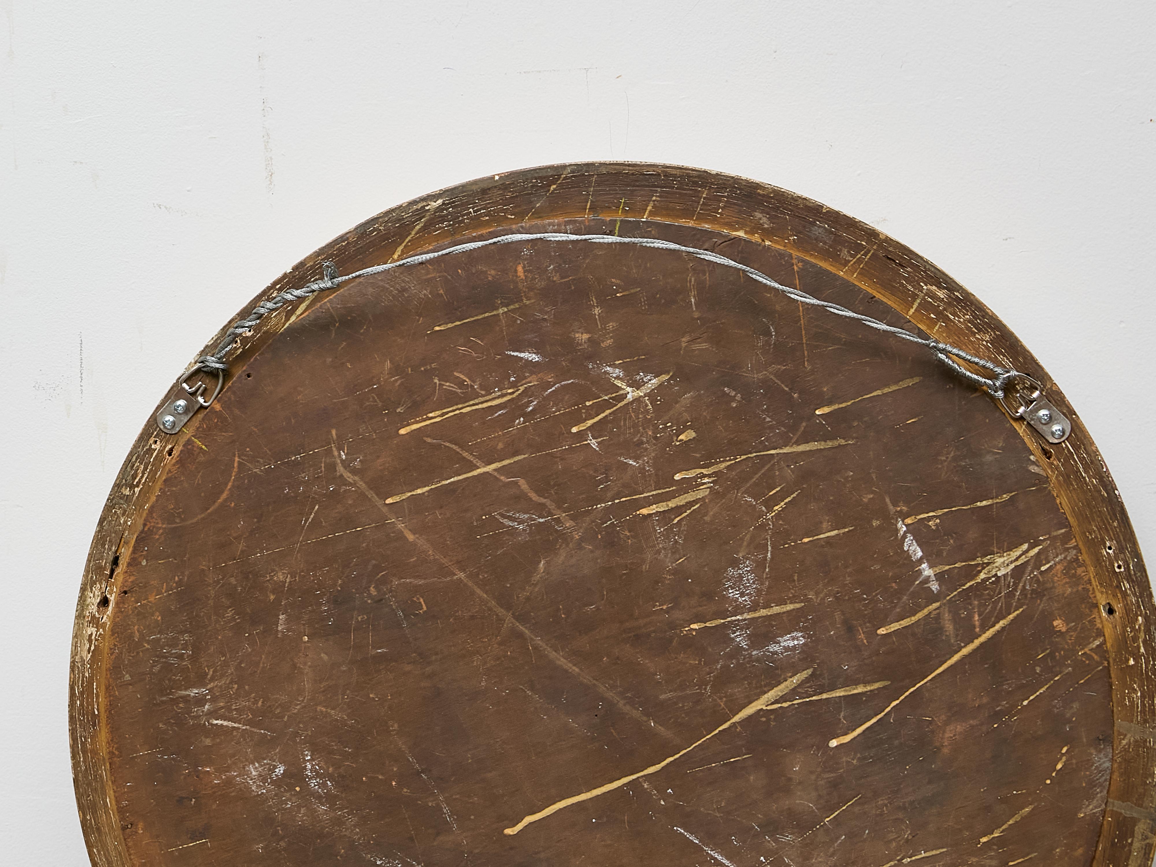 Miroir convexe en bois doré de style Régence anglaise avec accents Ball and Ball ébonisés en vente 2