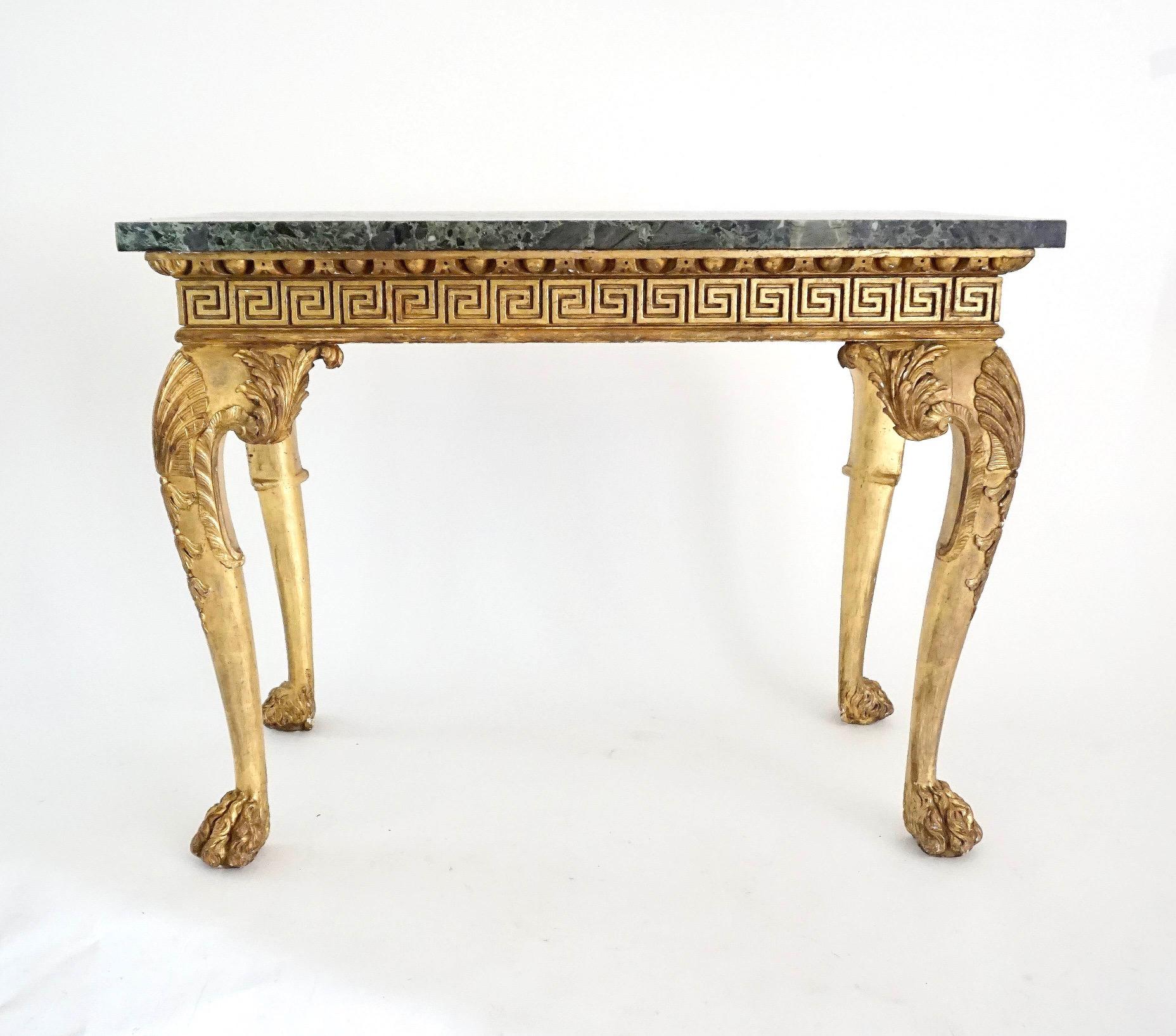 Anglo-Irish Regency Giltwood Side Tables, Manner of William Kent, circa 1815 For Sale 2