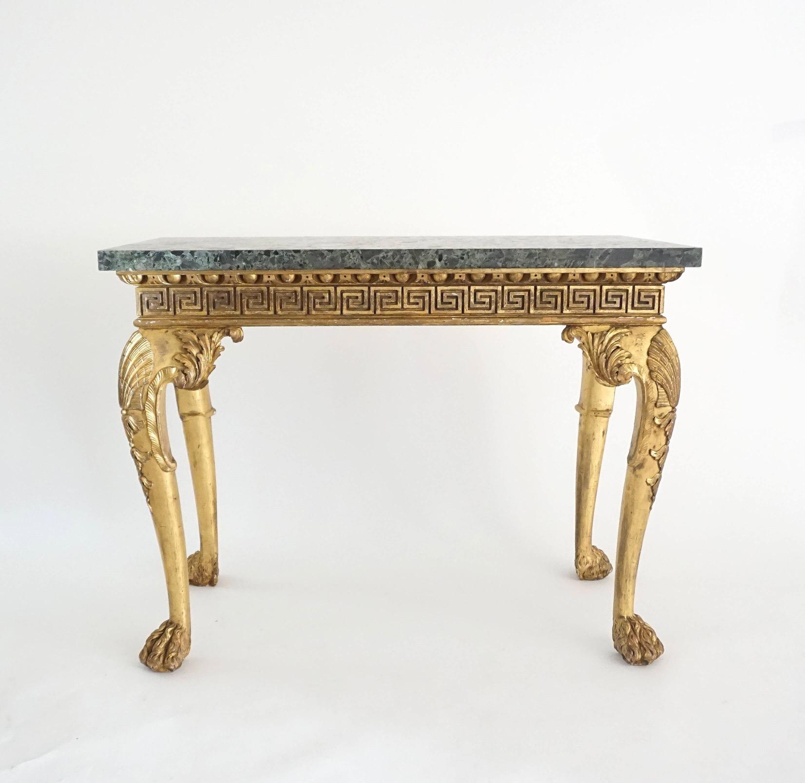 Anglo-Irish Regency Giltwood Side Tables, Manner of William Kent, circa 1815 For Sale 4