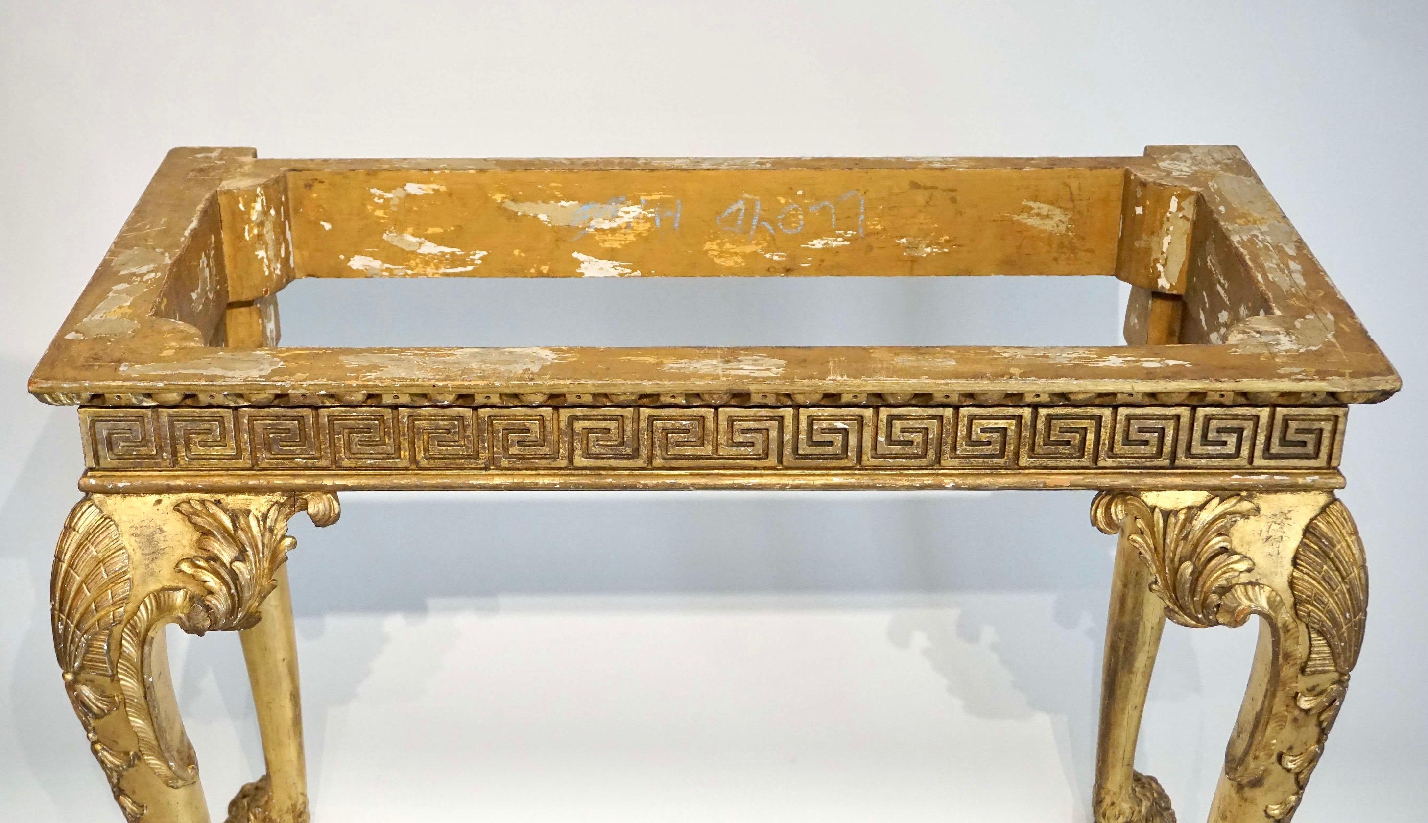 Anglo-Irish Regency Giltwood Side Tables, Manner of William Kent, circa 1815 For Sale 7