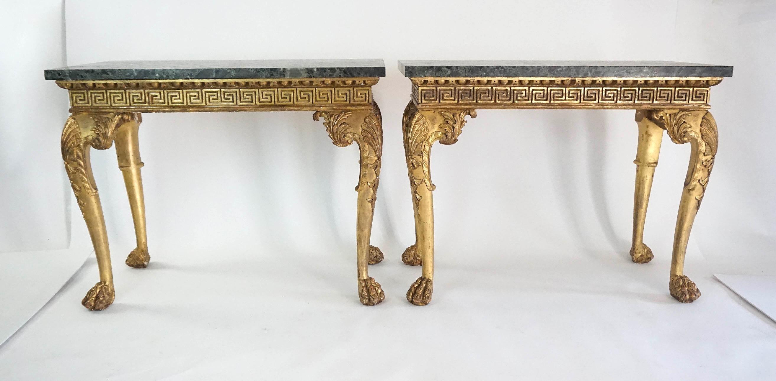 Anglo-Irish Regency Giltwood Side Tables, Manner of William Kent, circa 1815 For Sale 9