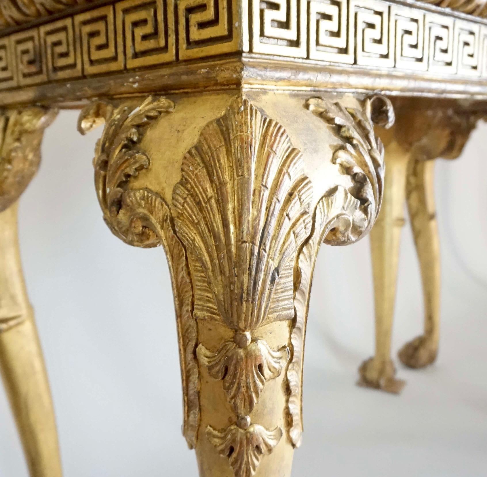 British Anglo-Irish Regency Giltwood Side Tables, Manner of William Kent, circa 1815 For Sale