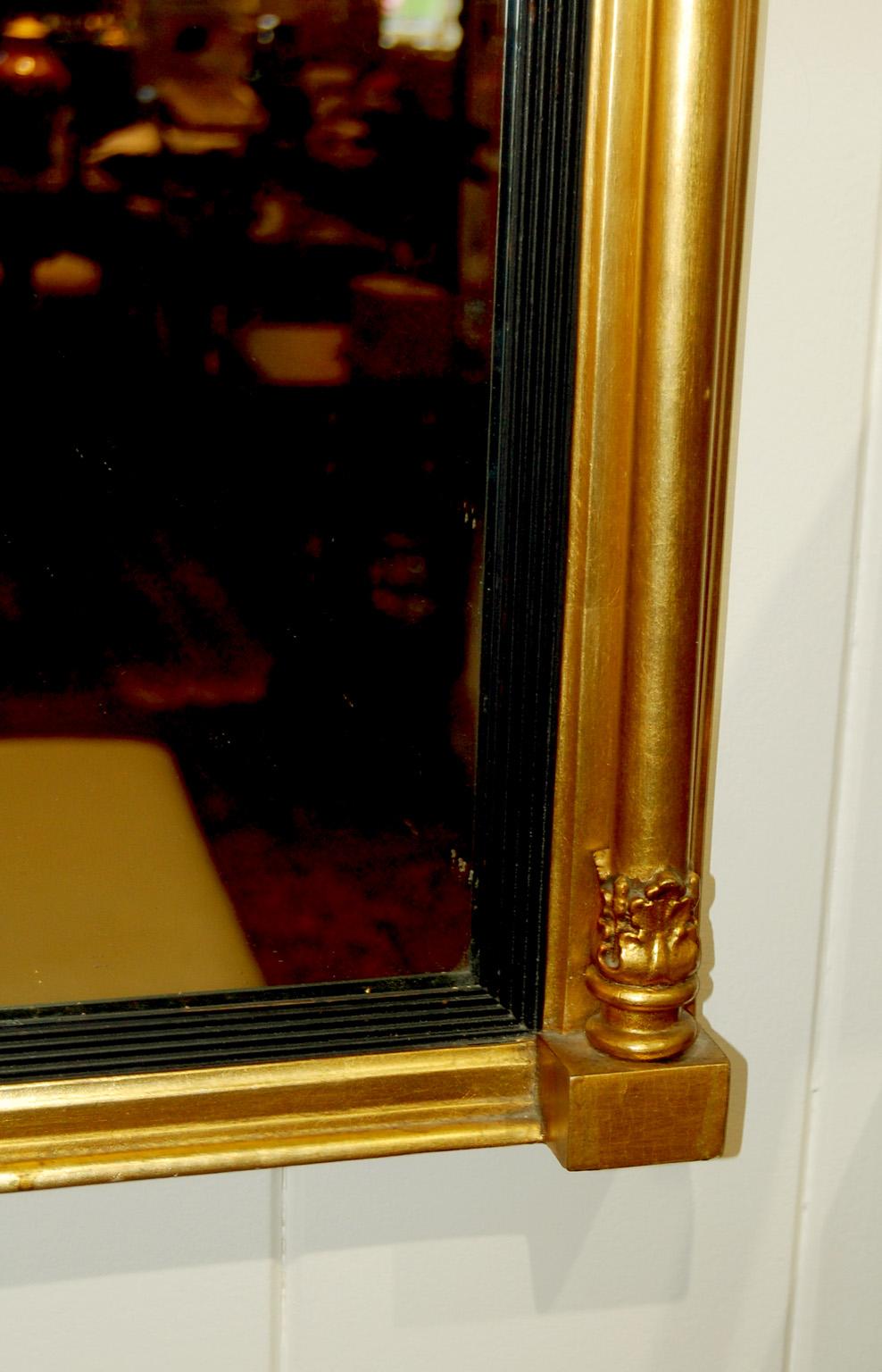 English Regency Gold Split Pillar Mirror with Prince of Wales Feathers  2