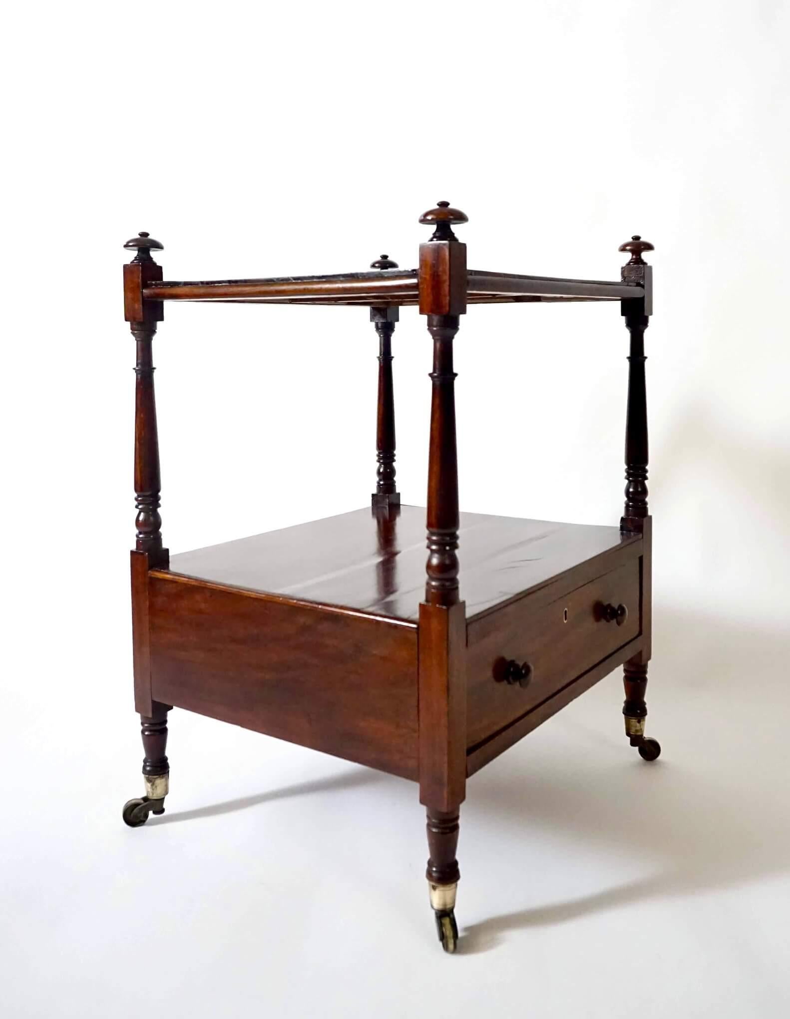 English Regency Gonçalo Alves Low Etagere or Two-Tier Stand with Drawer, c. 1815 For Sale 3